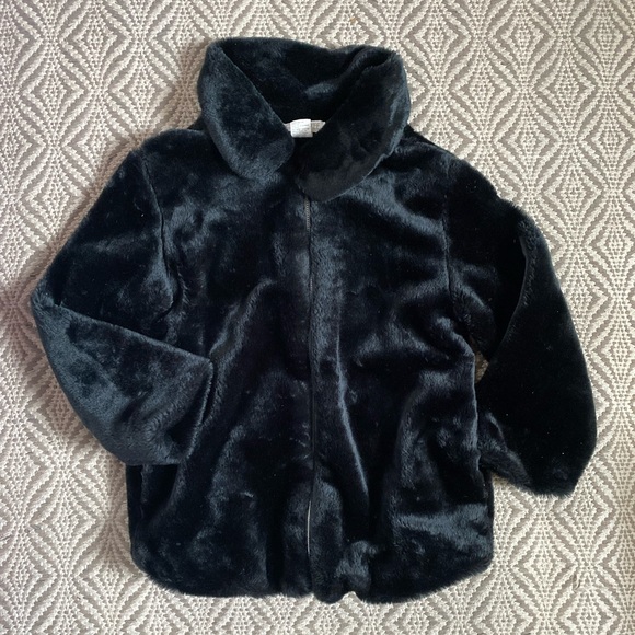 Cherokee Jackets & Blazers - Cherokee Black Fuzzy Women Jacket Coat, Size Large 10/12